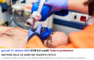 ECM giovedi’ 31 ottobre 2024 – Tutte le professioni sanitarie